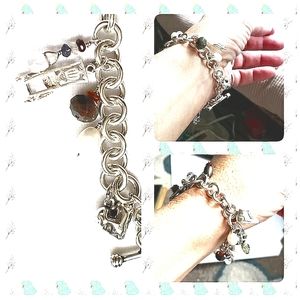 Vintage REO sterling 1960s charm bracelet signed